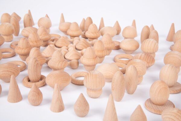 Tickit Loose parts Houten schatten – Natuurlijke set 120 stuks