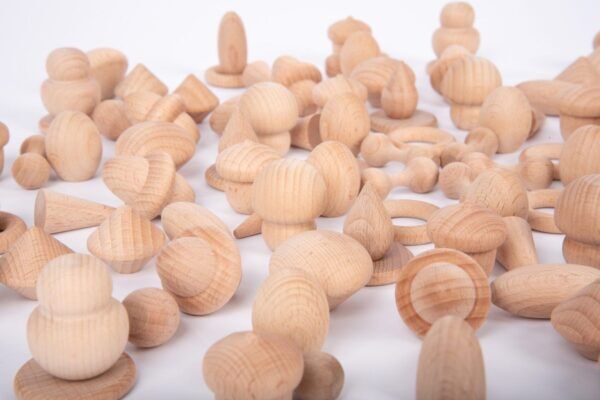 Tickit Loose parts Houten schatten – Natuurlijke set 120 stuks