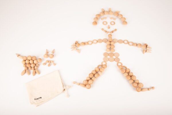 Tickit Loose parts Houten schatten – Natuurlijke set 120 stuks