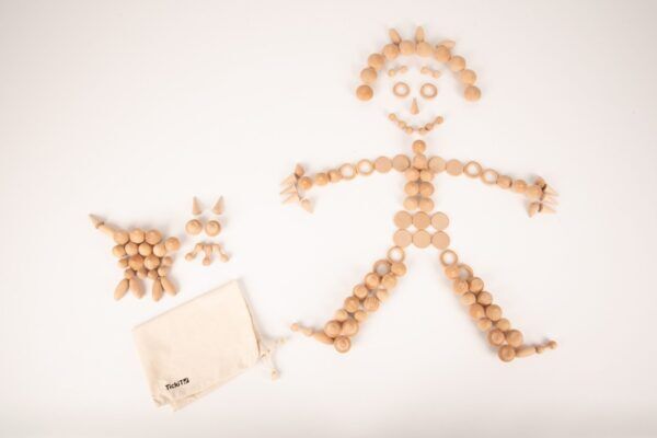 Tickit Loose parts Houten schatten – Natuurlijke set 120 stuks