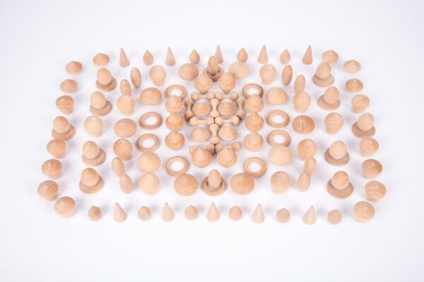 Tickit Loose parts Houten schatten – Natuurlijke set 120 stuks