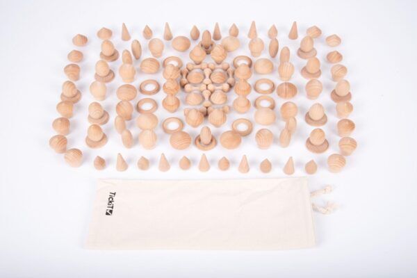 Tickit Loose parts Houten schatten – Natuurlijke set 120 stuks