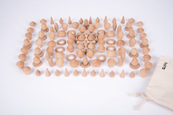 Tickit Loose parts Houten schatten – Natuurlijke set 120 stuks