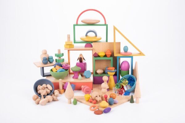 Tickit Loose Parts Regenboog houten super set – 84 stuks