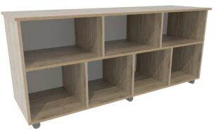 Vakkenkast verrijdbaar – Grey Craft Oak