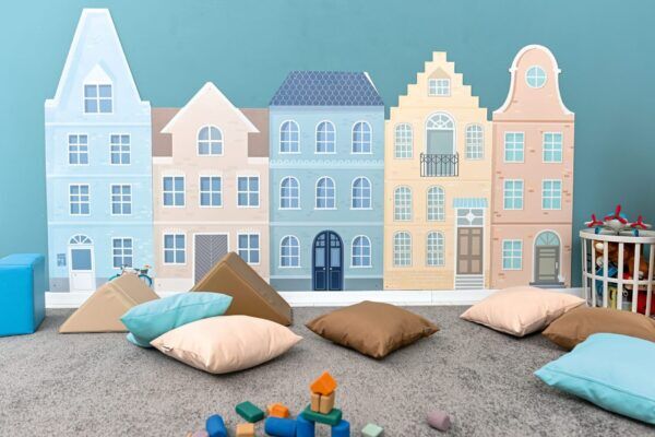 Wandpanelen Huizen- 5 stuks