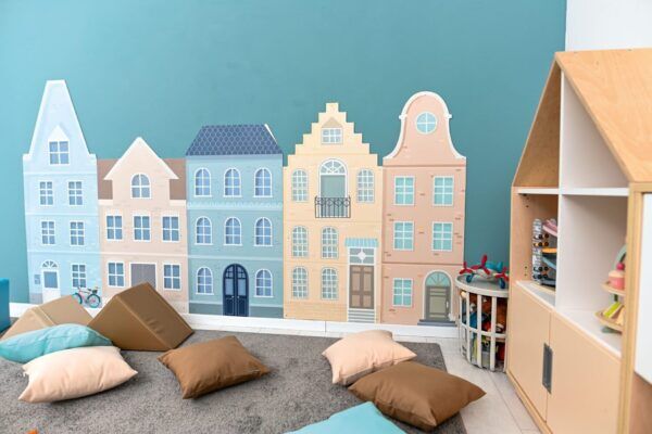 Wandpanelen Huizen- 5 stuks