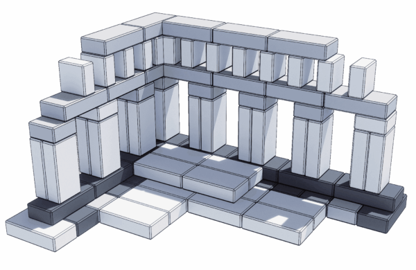 Grote Bouwset grijze Bakstenen – 90 stuks voor Buiten