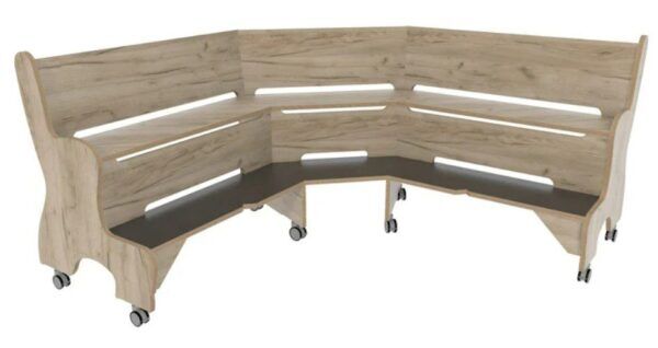 Hoogzit Ergohoekbank – Grey Craft Oak