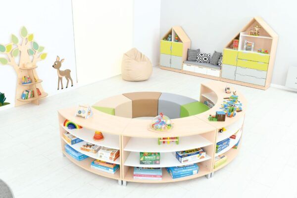 Ronde kast met Natuurlijke Poefjes