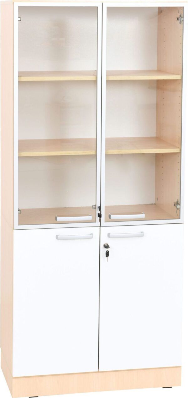 Vitrinekast – Berken met Wit