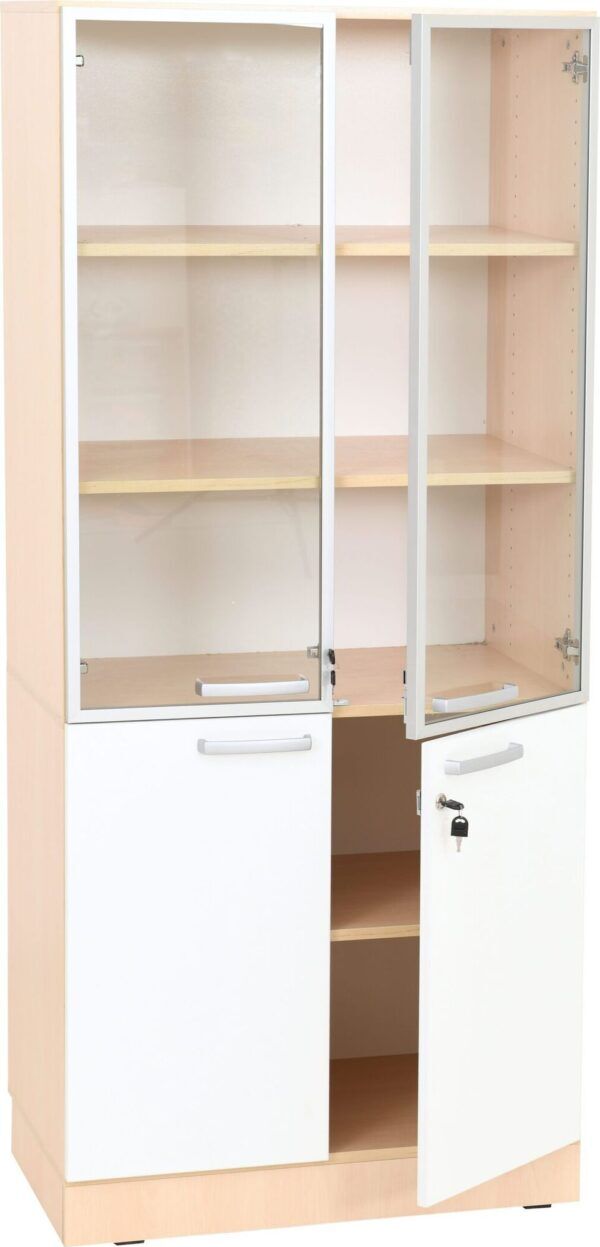 Vitrinekast – Berken met Wit