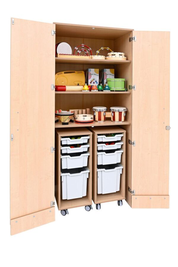 Flexi kast Berken – Met verrijdbare opbergbakken