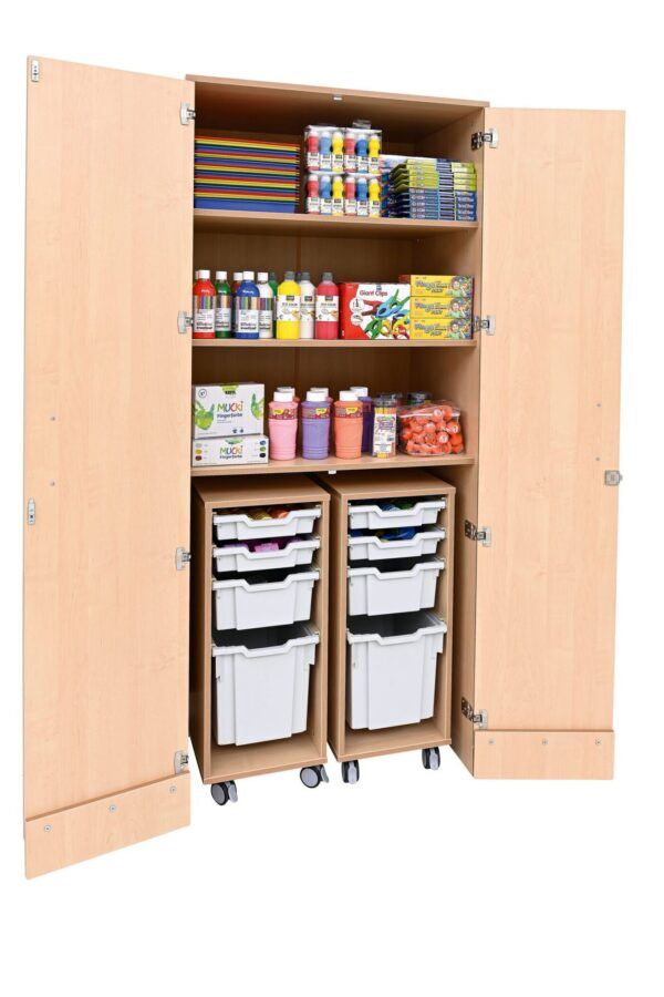 Flexi kast Berken – Met verrijdbare opbergbakken