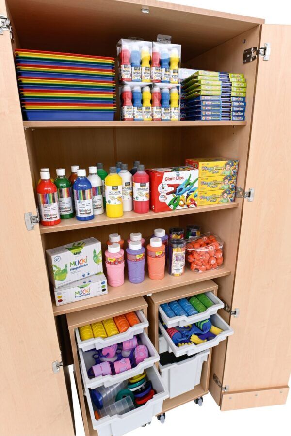 Flexi kast Berken – Met verrijdbare opbergbakken