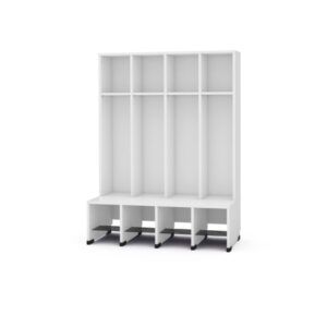 Garderobe met opbergvakken wit, 4 Kinderen
