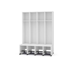 Garderobe met opbergvakken wit, 4 Kinderen