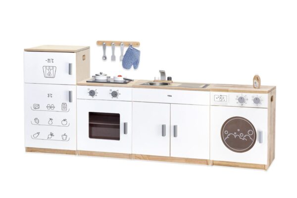 Luxe Speelkeuken Wit – 4-delig met Wasmachine foto 1