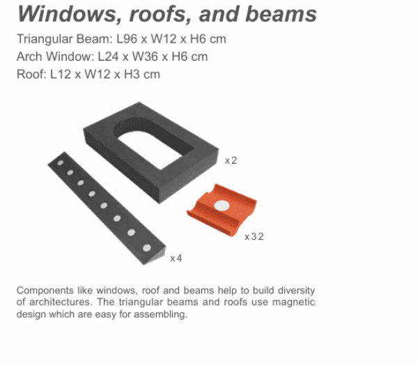 Grote Bouwset Ramen, Dakpannen en Balken – 38 stuks voor Buiten