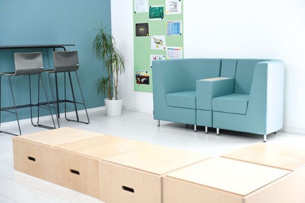 Zitbank met tafeltje – Turquoise