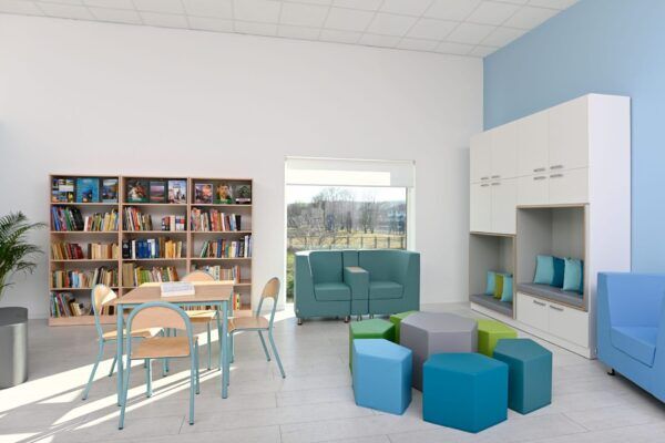 Zitbank met tafeltje – Turquoise