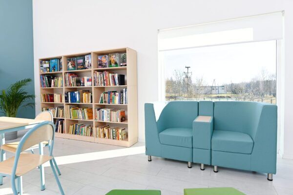 Zitbank met tafeltje – Turquoise