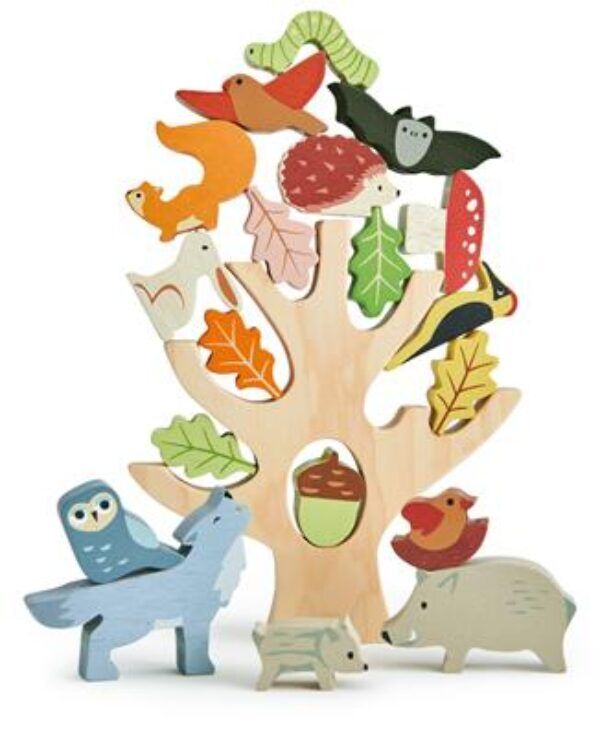 Tender Leaf Houten Stapelaar Boomstam Bosdieren – Herfst