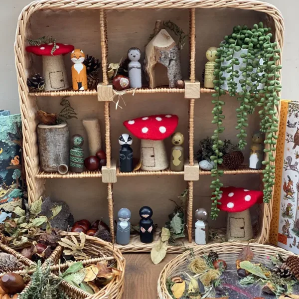 Natuurlijke Rieten Sorteermand – 9 vakken