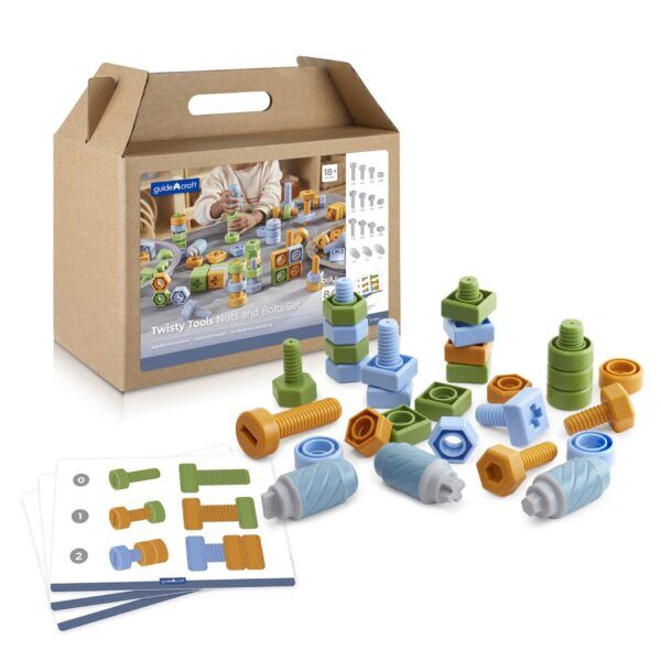 Guidecraft Twisty Tools – Moeren en Bouten Set – 84 Stuks