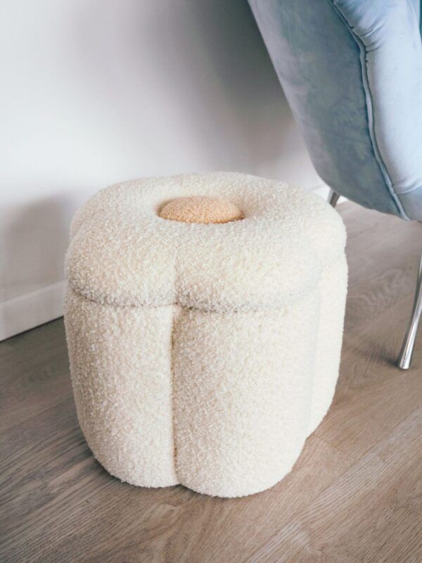 Teddy Bloem Opbergpoef Offwhite