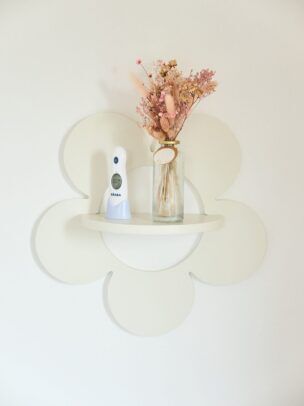 Wandspiegel Bloem met opbergplankje – 40 cm foto 2