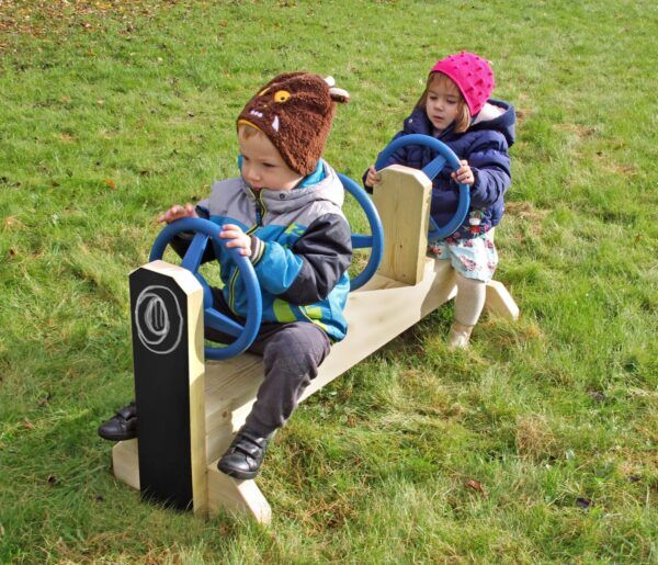 Rijbankje met 3-Stuurwielen