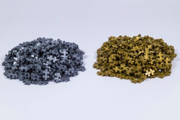 Plus-Plus Mini Bouwstenen – 2000 stuks Goud en Zilver