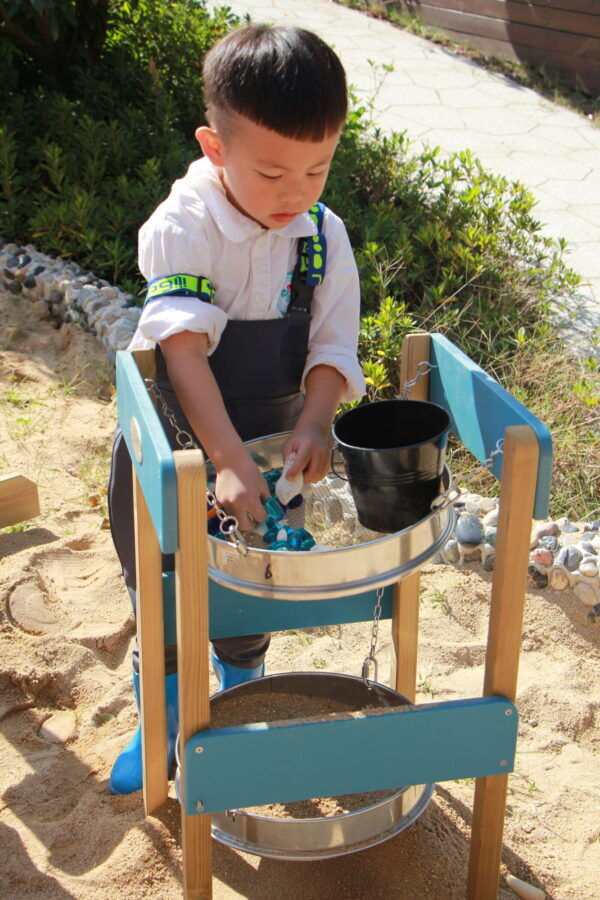 Houten Dubbele Zandbak Zeef