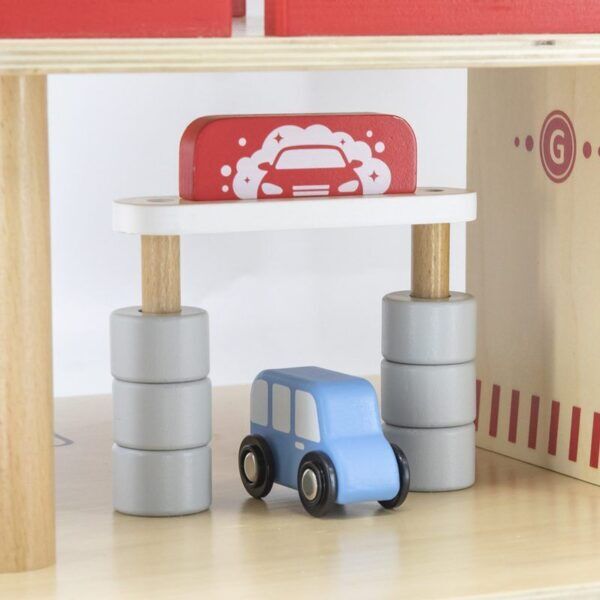 Grote Houten Parkeergarage met Panorama Lift – Inclusief Auto’s & Helikopter