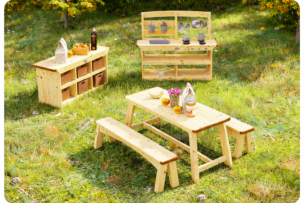 Houten picknicktafel met banken – 3 – 5 jaar foto 2