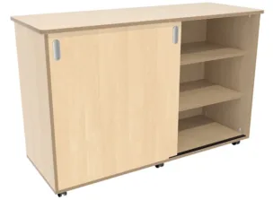 Flex-kast 4B laag, Schuifdeuren Berken