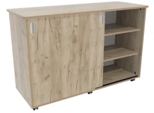 Flex-kast 4B laag, Schuifdeuren Grey craft oak