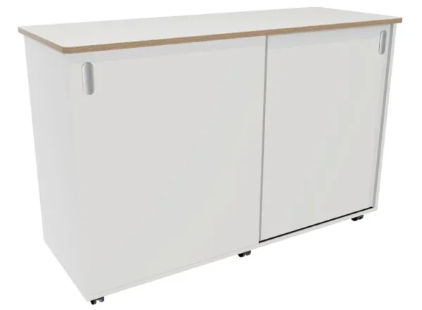 Flex-kast 4B laag, Schuifdeuren Wit