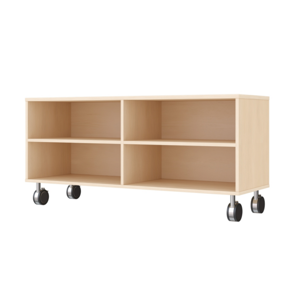 Verrijdbare vakkenkast met 4 vakken