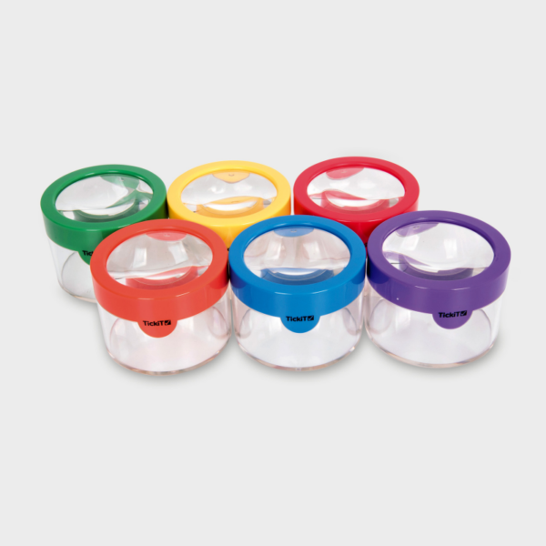 Set van 6 Tickit insectenpotjes met vergrootglas