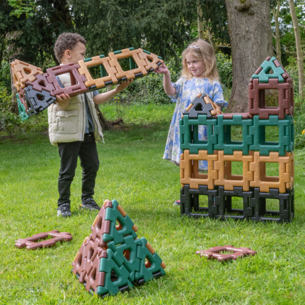 Grote Polydron Klassenset – Natuurlijke Kleuren 80-delig