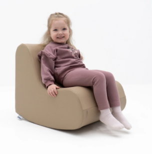 Rocking Chair Soft Play Poef – Beige Schommelstoel