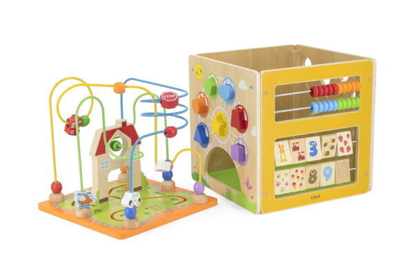 Vigatoys Speelkubus Groot met Kralenframe