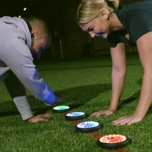 PUSH Puck – Set van 6 verlichte reactiepods voor reactietraining foto 2