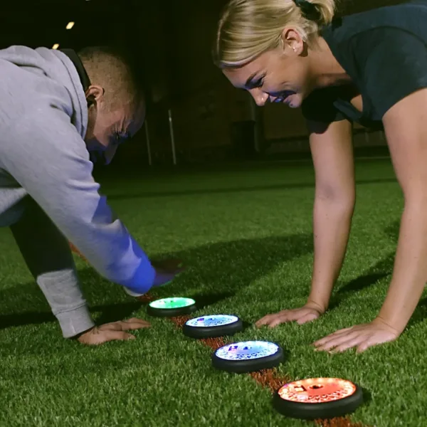 PUSH Puck – Set van 6 verlichte reactiepods voor reactietraining