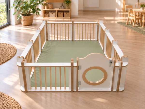 Houten grondbox 223 × 158 cm – met deur en kijkvenster