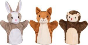 Goki Handpoppen 24 cm – Eekhoorn, egel & haas