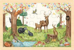 Goki Houten Puzzel Bosdieren in het bos