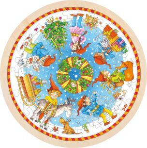 Goki Houten Ronde Puzzel – Kerstmis